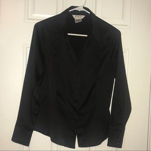 Black Silk Button Down